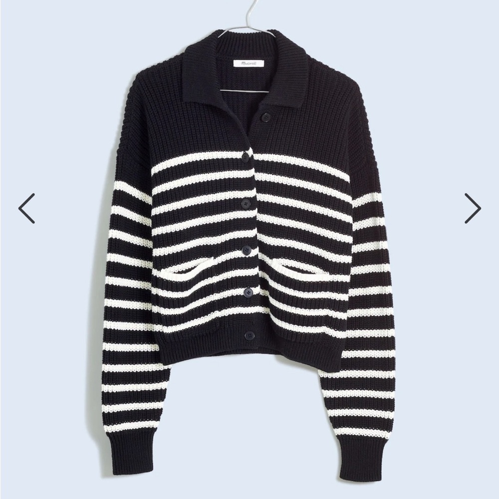Madewell Ribbed Polo Cardigan Sweater